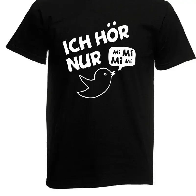 mens t shirt l i only hear mimimi bird l size up to 5xl