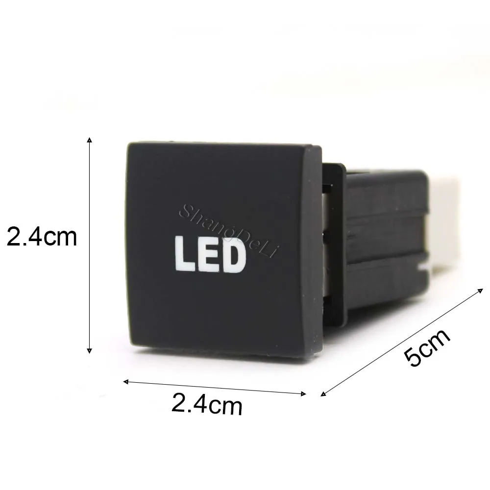 Car Center Console Refitting Button Red LED Light Power On Off Switch For VW Golf 6 MK6 Jetta 5 MK5 Accessories