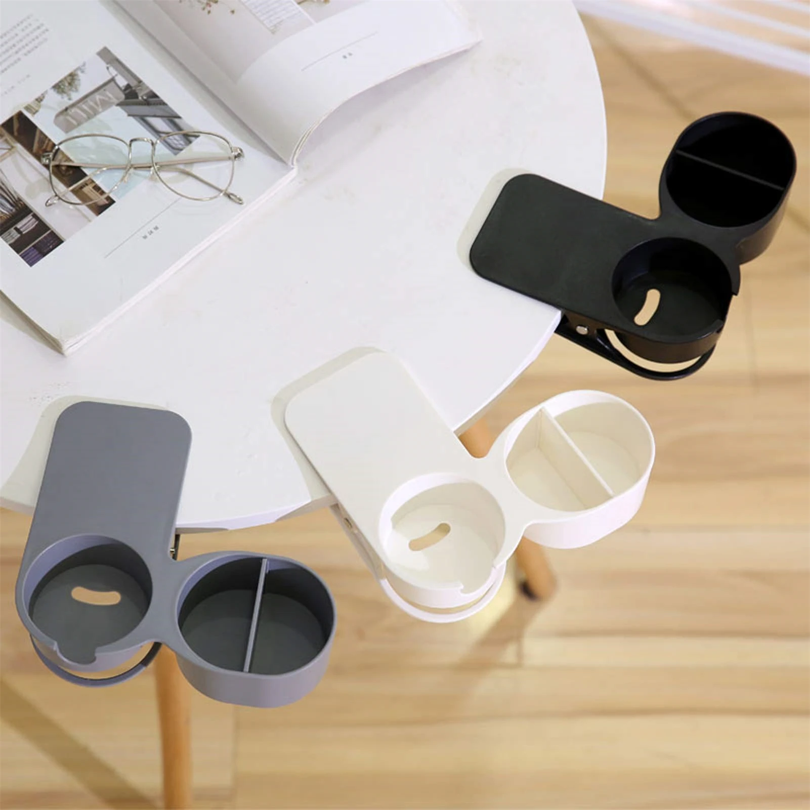 

Cup Holders Table Desk Side Clip Creative Table Side Cup Holder for Place Water Glass Coffee Mug Beverage Phone