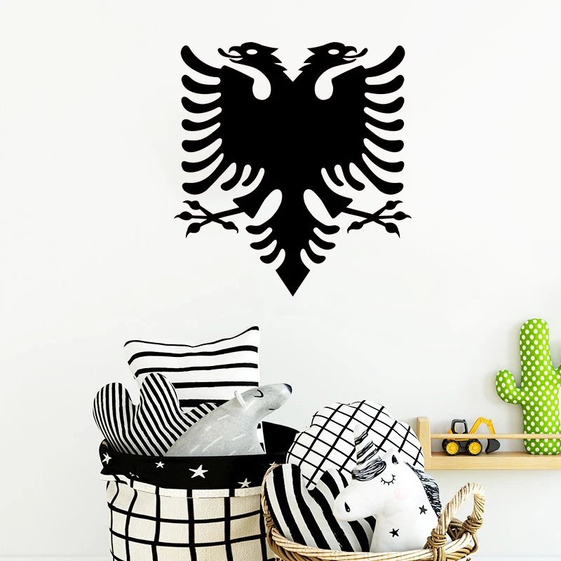 T141# Albanian Logo Wall Sticker Kids Room Background Home Decoration Mural Living Room Wallpaper Funny Decal