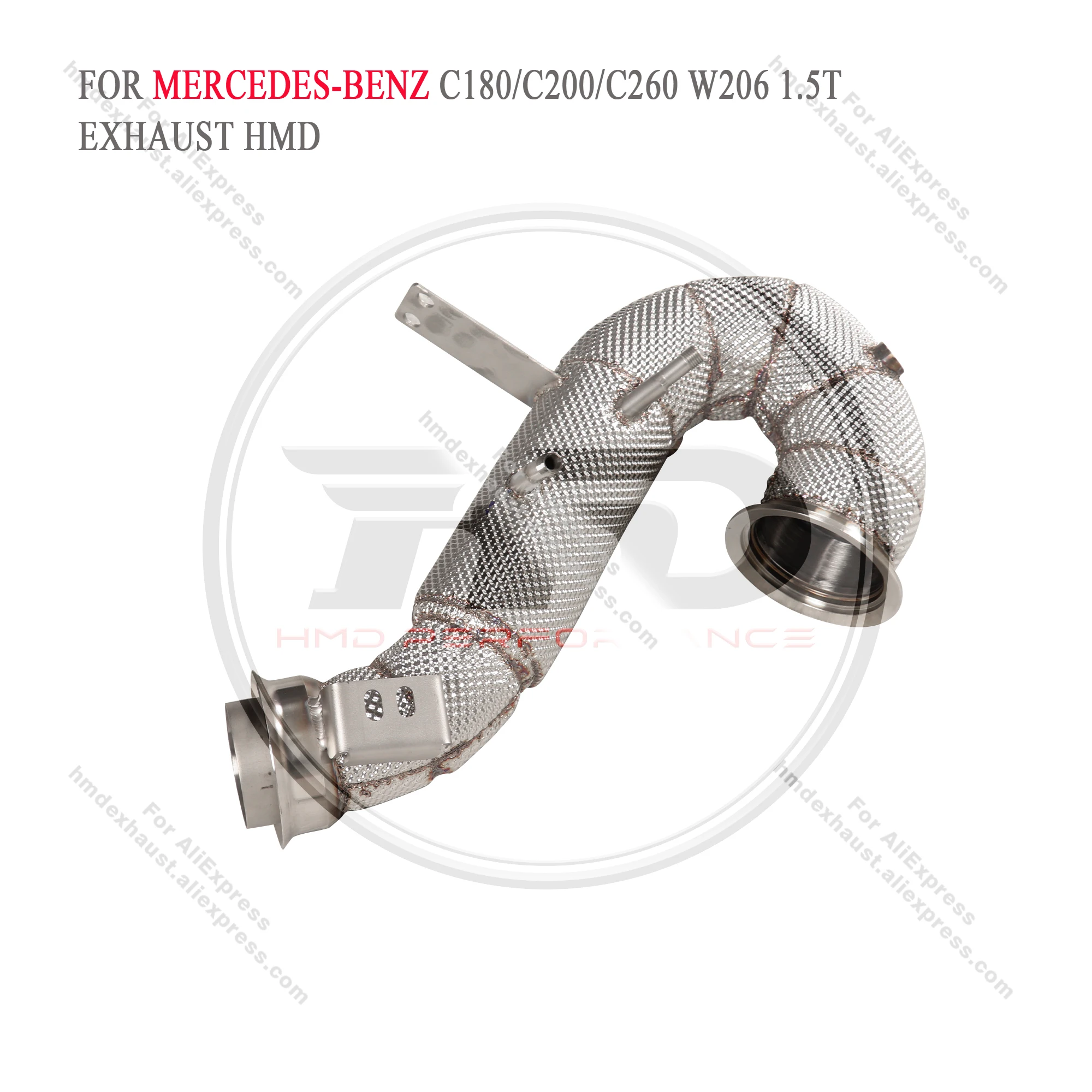 HMD Exhaust System Stainless Steel Performance Downpipe for Mercedes Benz C-Class W206 1.5T With Heat Shield