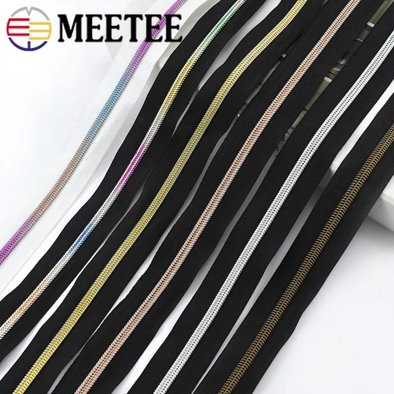 

5/10Meters 5# Nylon Zippers Coil Zip with Sliders for Clothes Bags Pocket Zipper Slider Replace DIY Garment Sewing Accessories