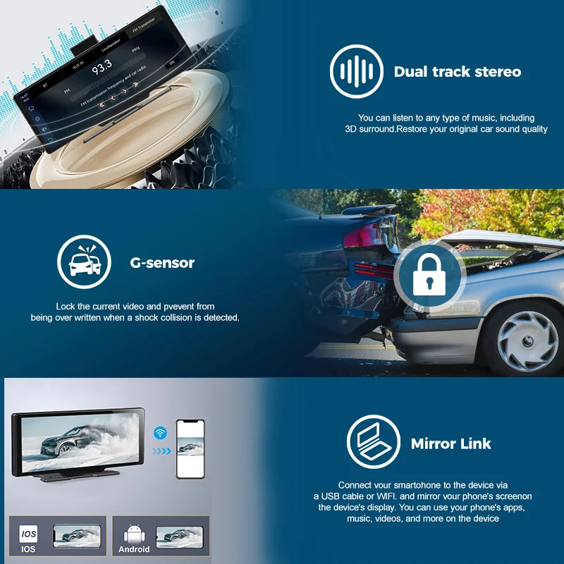 Maustor Latest 4K ADAS 10.26" IPS Touch Screen Dual Track Stereo Car Radio GPS Navigation Wireless Android Auto Carplay