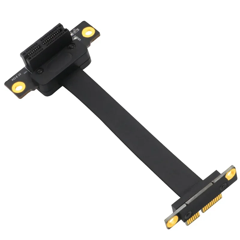 NEW PCI Express 3.0 36Pin 1X to 1X Extension Cable with 3.3V 12V Power LED Dual Vertical 90 Degree Direction PCIE X1 Riser Cable
