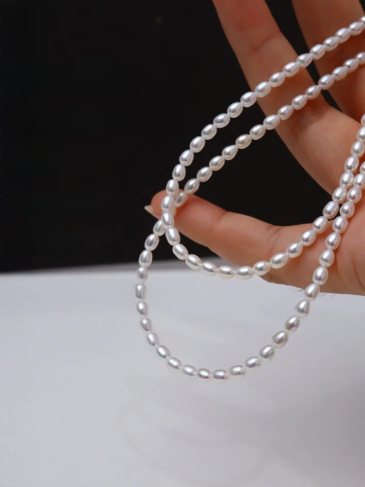rare-aurora-shaped-pearl-necklace-nuclear-free-bulb-baby-rice-grain-bead-chain-freshwater-pearl-silver-embedded-s925-s