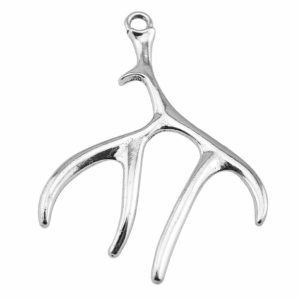 Wholesale 50pcs/bag 51x40mm Pendant Antlers Christmas Antlers Pendant Charm For Jewelry Making Christmas Antlers Pendants