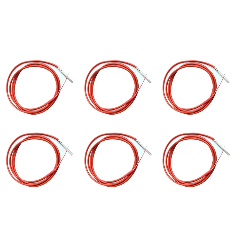 HOT SALE 6X 2 Wire PT1000 Temperature Sensor Thermistor Silicone Gel Coated 1.5Meters Probe 45Mm X 5Mm -50-180 Centigrade Rtds