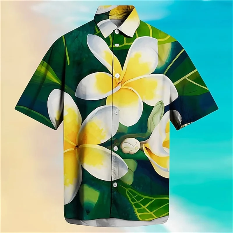 Men's Womens Floral Hawaiian Summer Casual Shirts Fashion 3d Print Cozy Short Sleeve Beach Oversized Lapel Plain Shirt Clothing