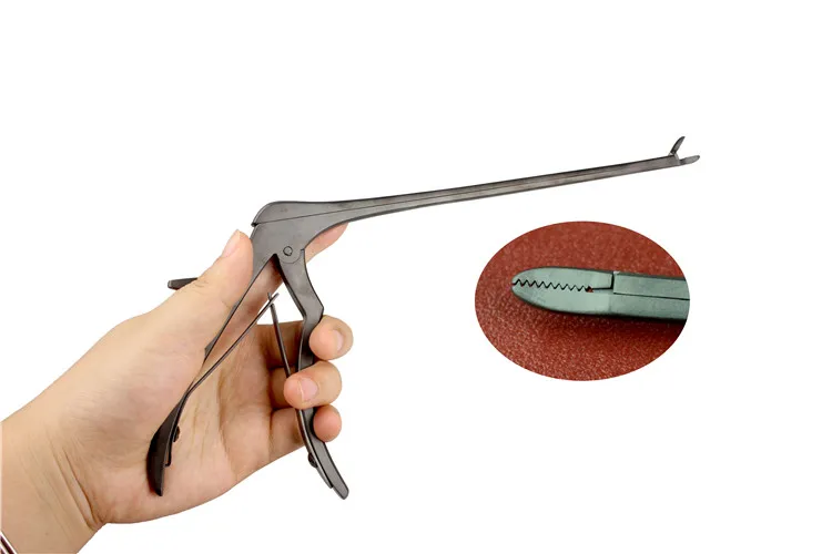 Orthopedic instrument medical spine gun type minimally invasive nucleus pulposus forceps teeth black Tissue remover Extractor image 4