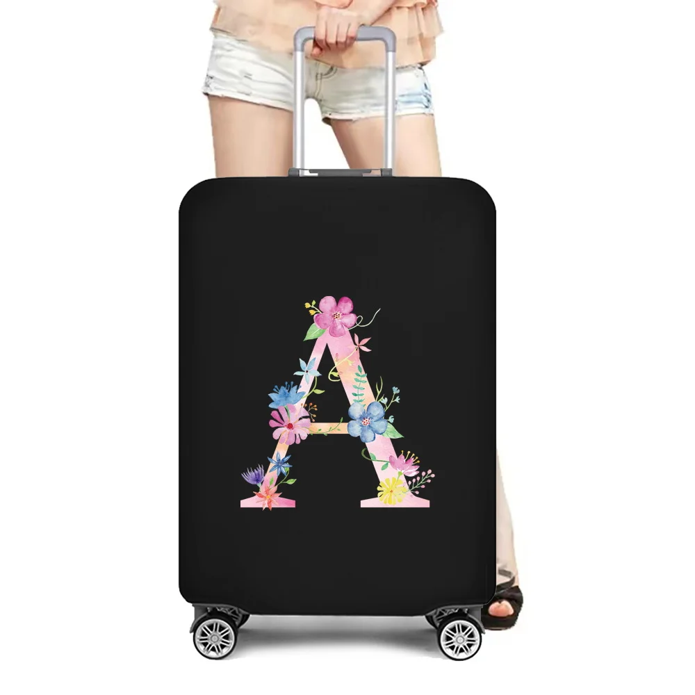 Travel Suitcase Protective Cover for 18''-28'' Pink Letter Printed Luggage Case Travel Accessories Elastic SUitcase Dust Cover