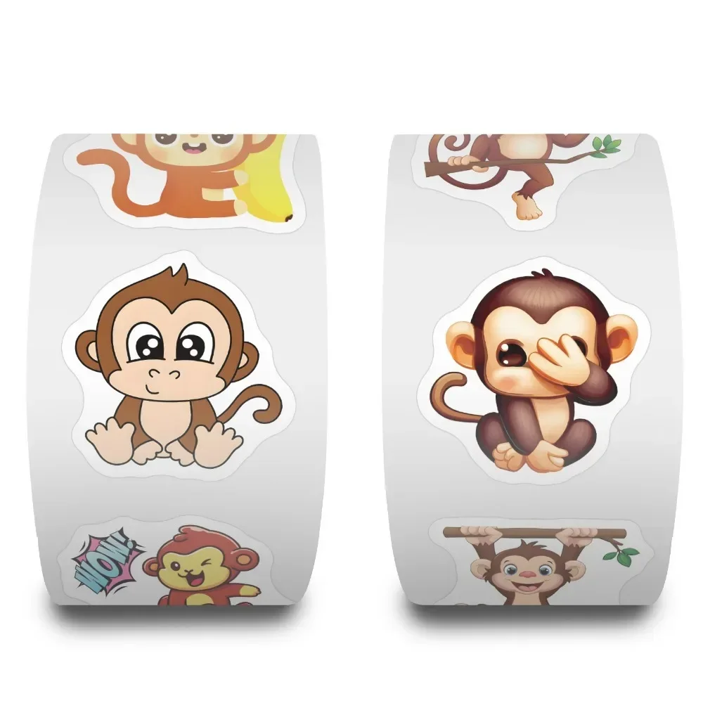 500pcs Shy Banana Monkey Animal Graffiti Creative Sticker Desk Guitar Refrigerator Reward Wall Product Sealing Label Stickers