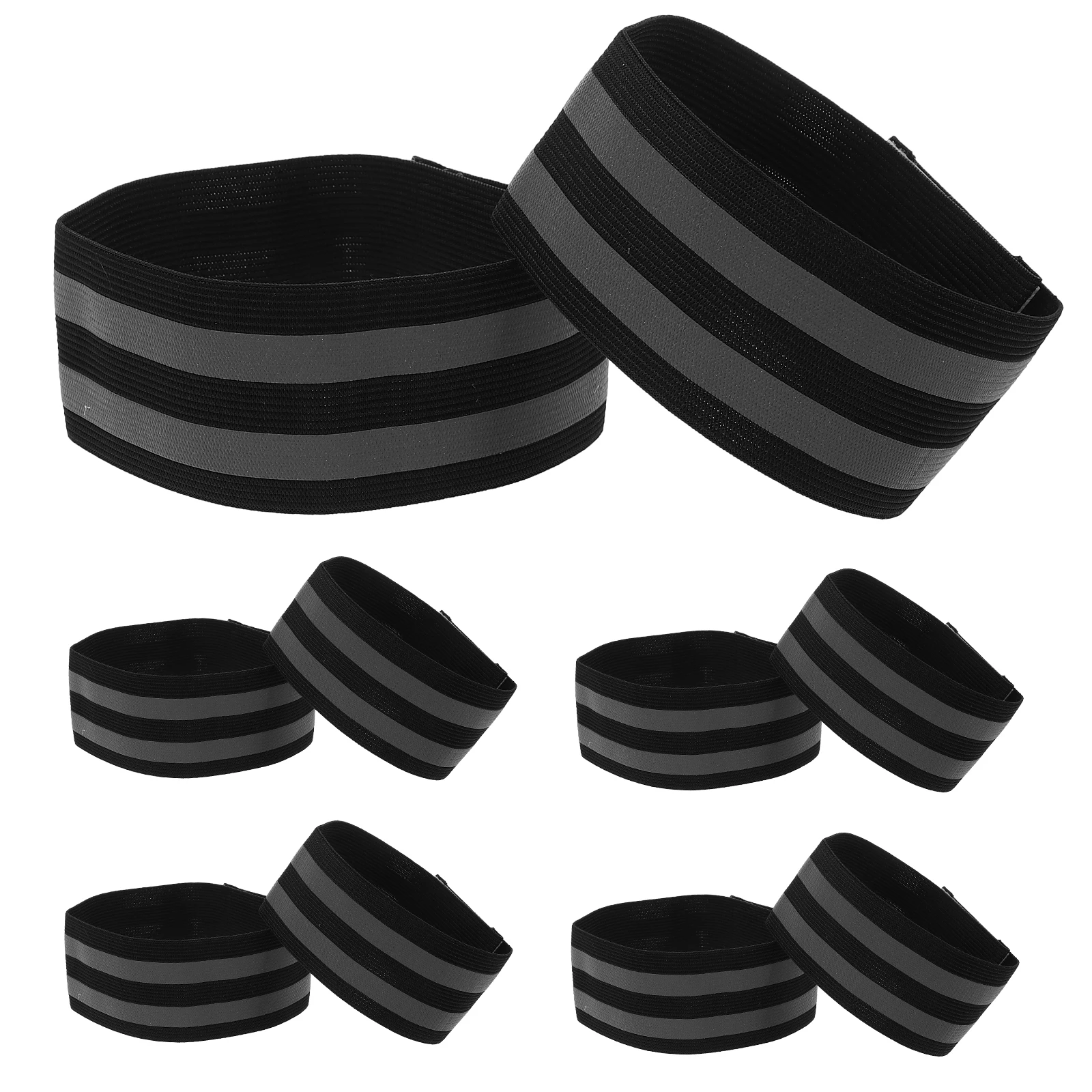 

10Pcs Reflective Wristband Armband Black 5x35cm Night Running Safety Strap High Visibility Reflective Bands for Outdoor Sports