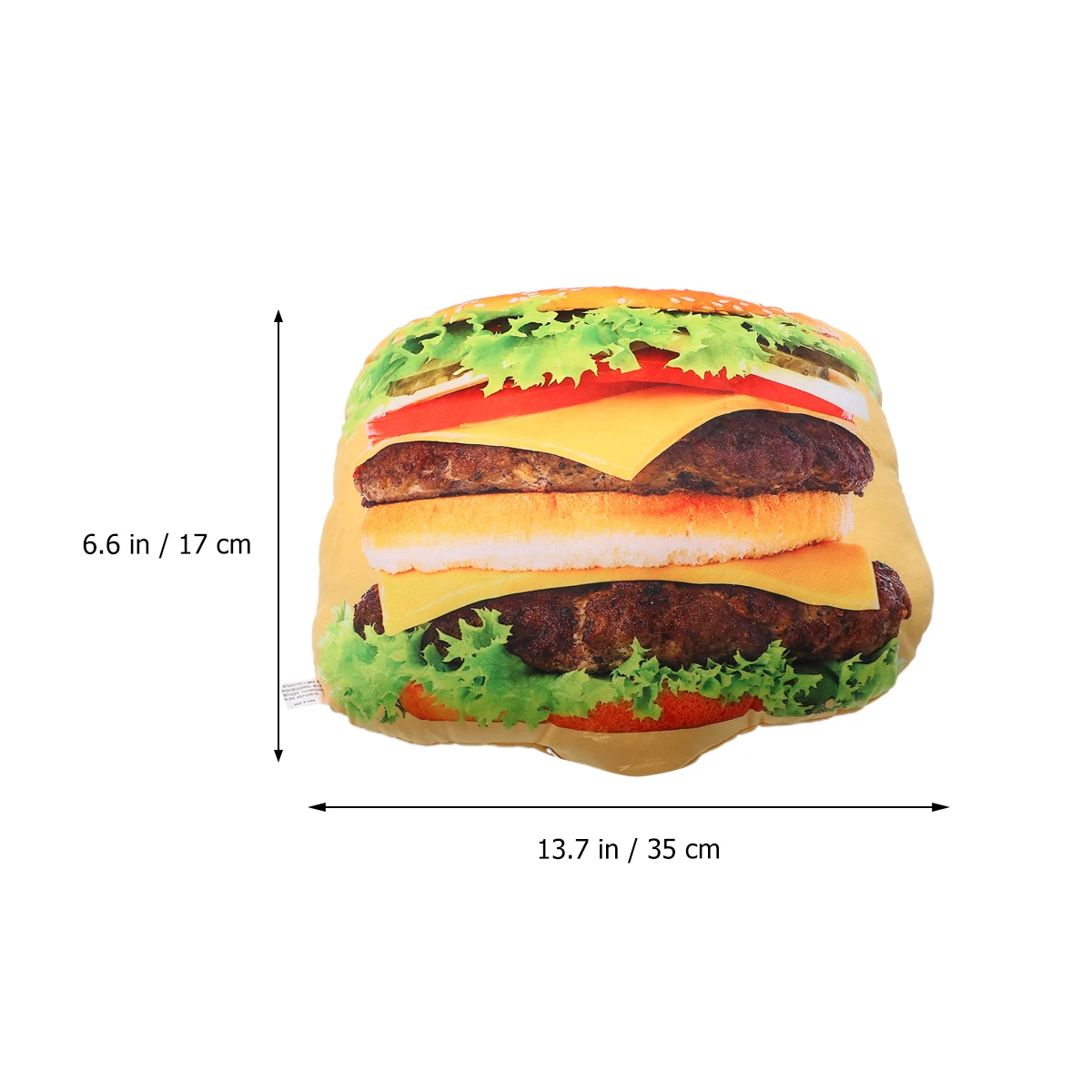

1Pc Simulation Hamburg Pattern Pillowcase Delicate Round Biscuit Shape Throw Pillow Cover Lightweight Household Cushion Cover (A