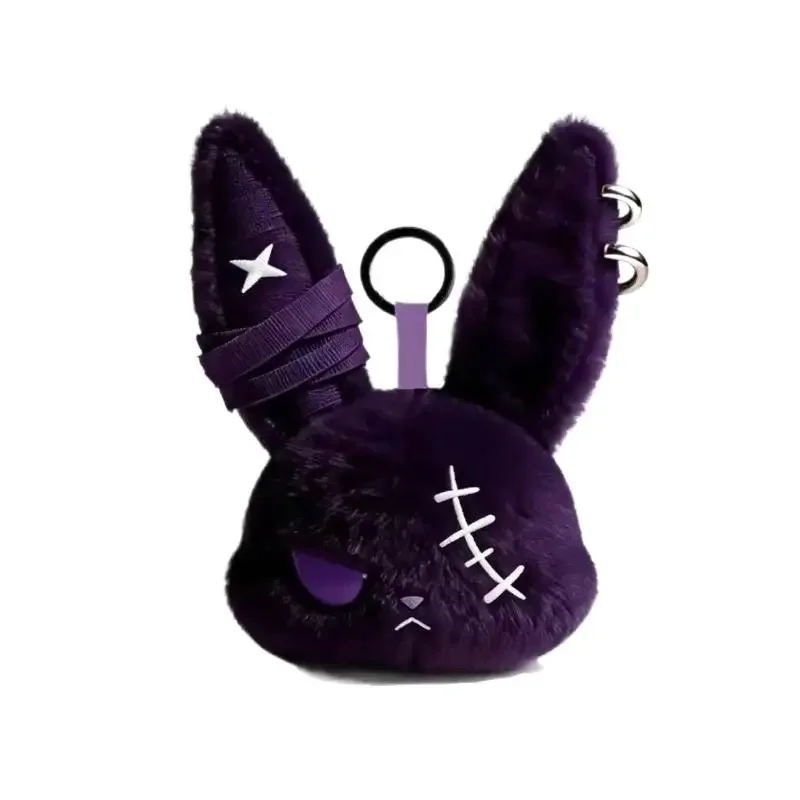 Gothic Dark Bunny Plush Keychain Bandage Hurt Rabbit Doll Pendant Cute Bag Decor for Party Favors Small Giveaways