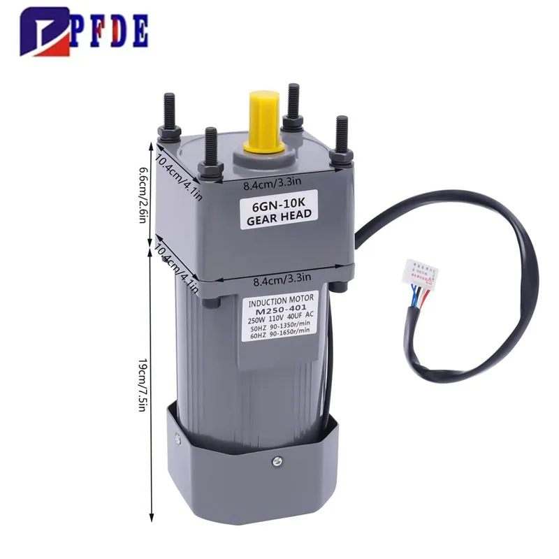 High Torque AC Motor + Speed Controller + Gear Box  250W Single Phase Electric Motor AC220V 110V Variable Speed Motor