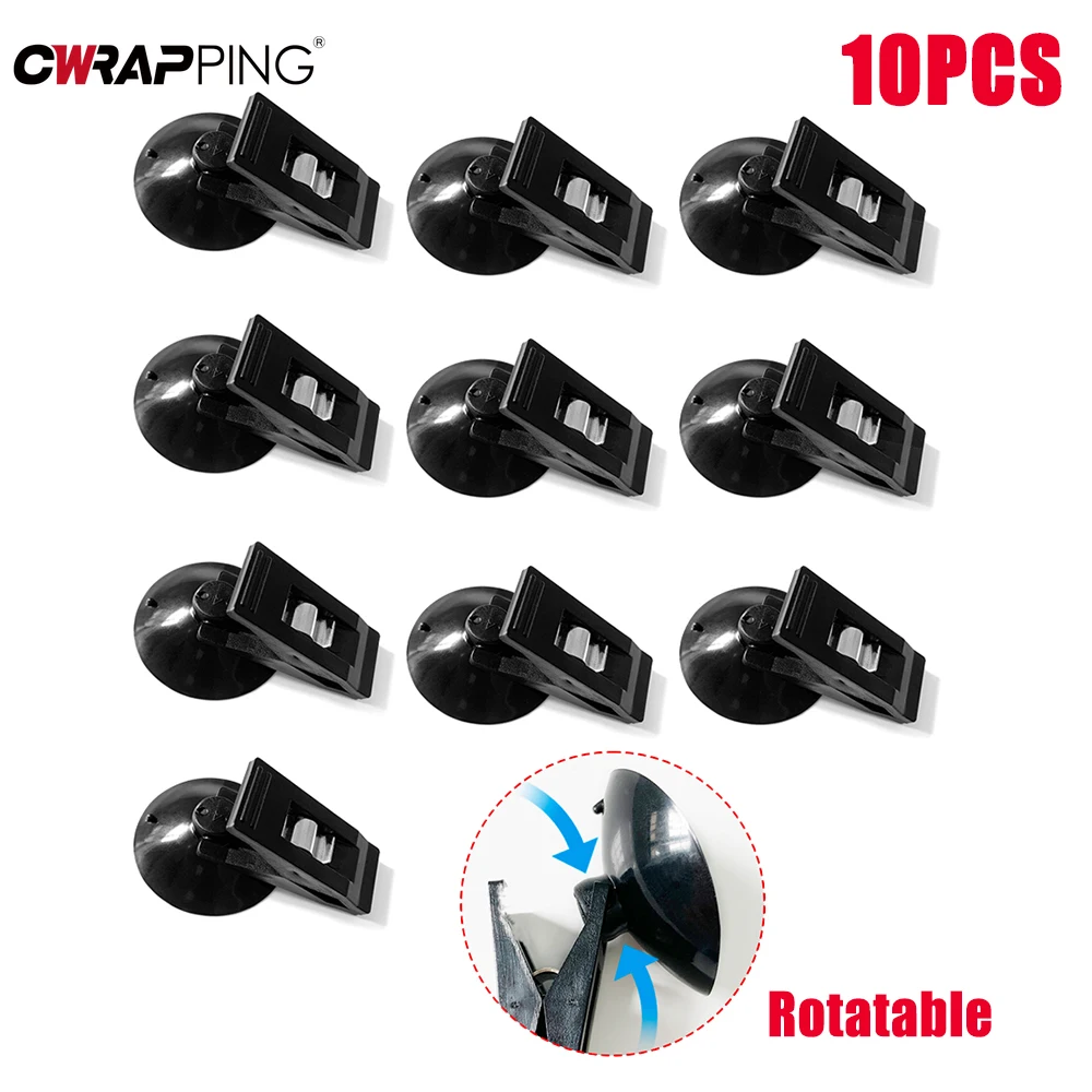 10PCS Car Window Sucker Clips Hook Car Interior Plastic Clip Multifunctional Clip Cards Suction Cap Clips for Sunshade Curtain