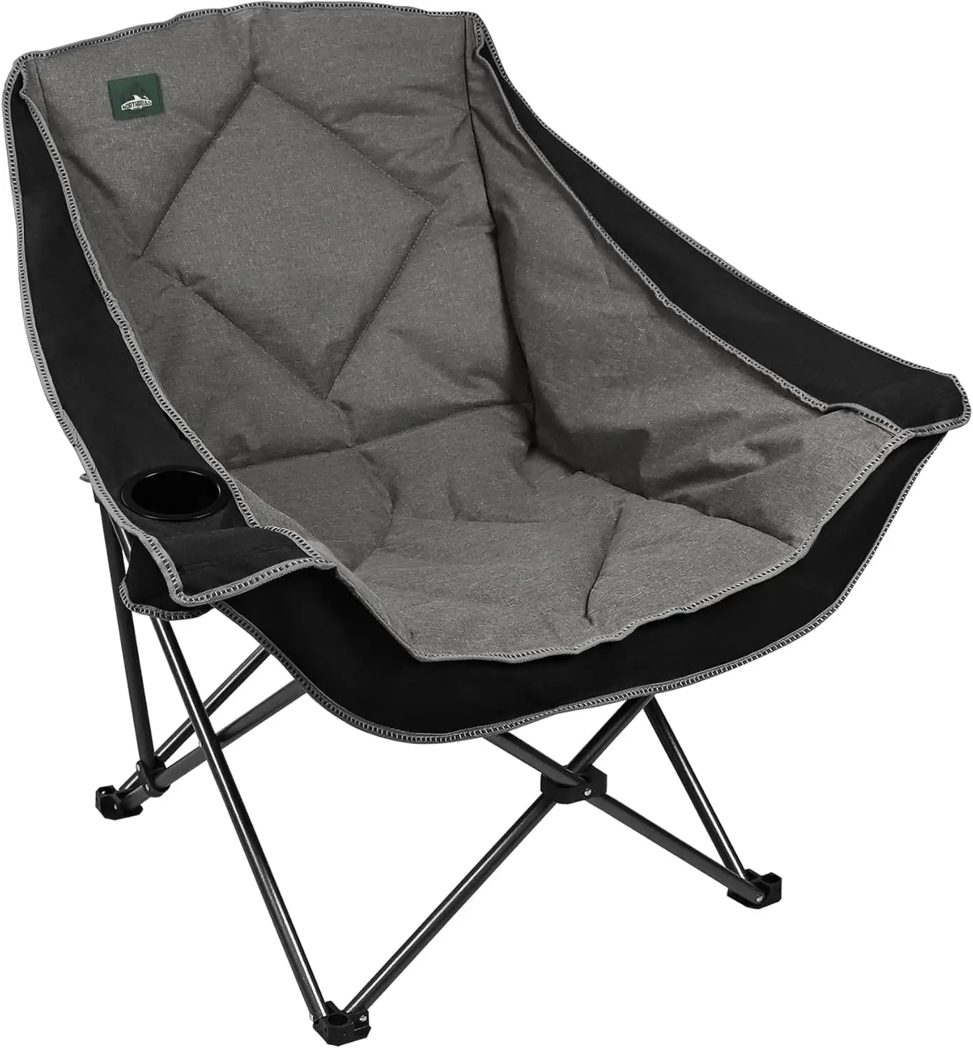 

Oversized Foldable Camping Chair, Outdoor Padded Lawn Chair W/Cup Holder,Carry Bag For Beach, Hiking, And Picnics,Heavy-Duty