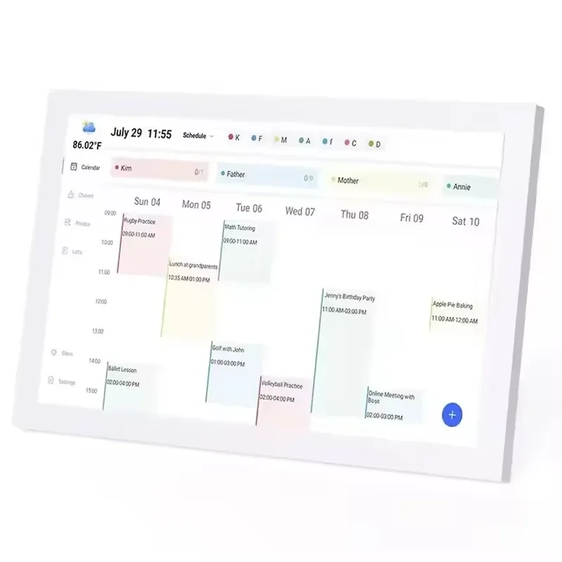 15.6 Inch WiFi Digital Clock Touch Screen Electronic Calendar Interactive Home Schedule Manager Simple Design Desktop Display