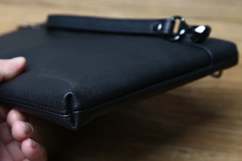 Nzpj Echt leder Herren handtasche natürliche Rindsleder Clutch Tasche große Kapazität Brieftasche Freizeit Tablet Tasche Umschlag Tasche Handy tasche – Detail 8