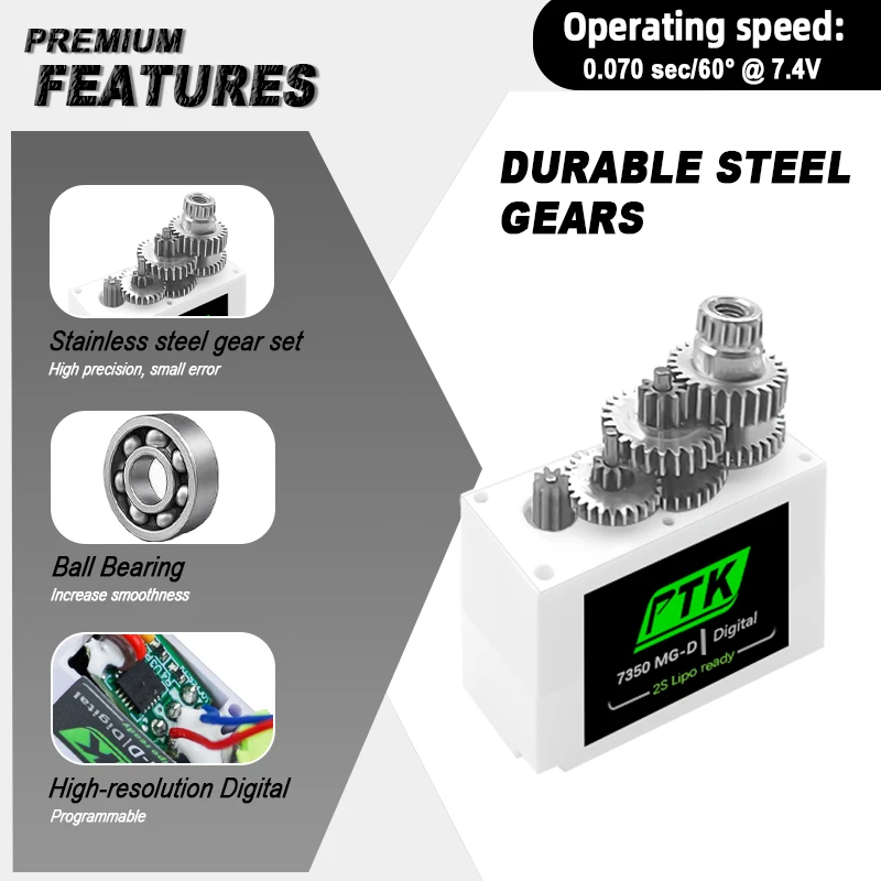 PTK 7350 MG-D 5.5g أجهزة رقمية ميتال جير ل EPP F3P F3K F3L F5L طائرة شراعية طائرة داخلية RC سيارة هليكوبتر روبوت #4