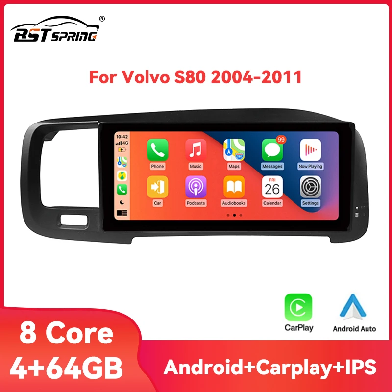 

Автомагнитола на Android с сенсорным экраном для Volvo S60 2011-2020, Авторадио с навигацией, GPS, Carplay, мультимедийный плеер