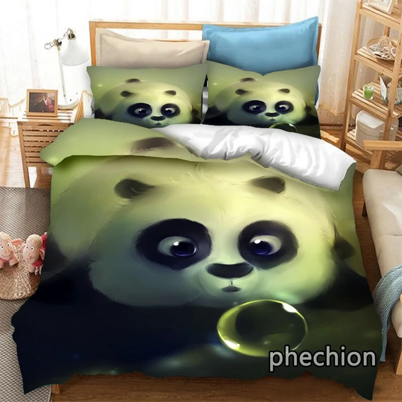 

phechion Cartoon Panda 3D Print Bedding Set Duvet Covers Pillowcases One Piece Comforter Bedding Sets Bedclothes Bed K513