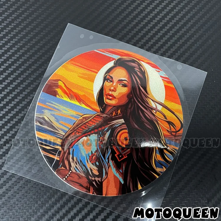 Motorbike Motorcycle Tank Pad Windshield Indian Female Rider Decals Stickers for Vintage Honda Kawasaki Suzuki Harley BMW