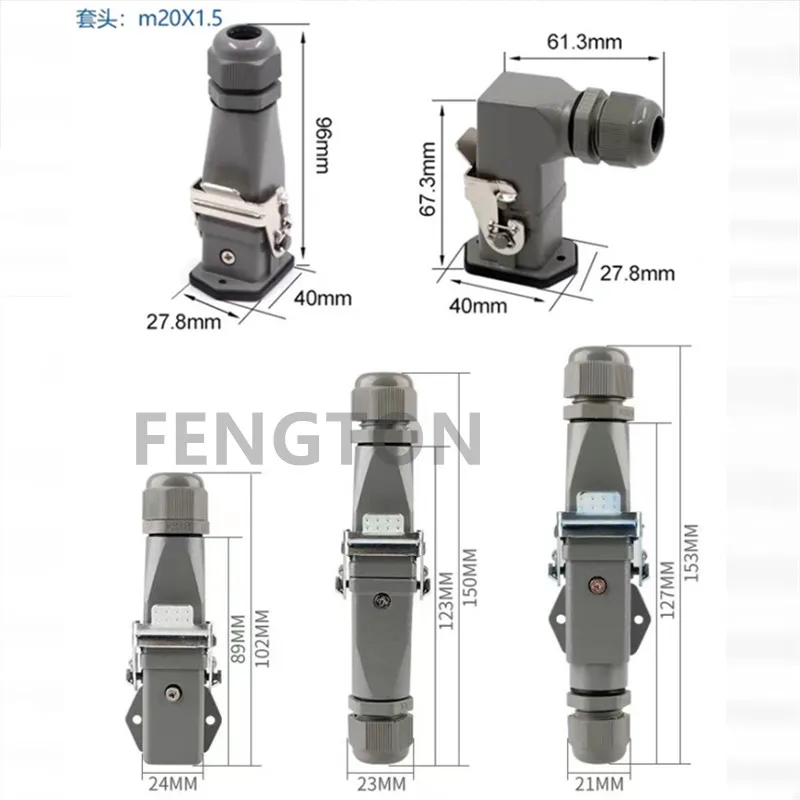 Heavy Duty Connectors Waterproof Aerial Plugs Hot Runner Accessories HQ-5 Pole 6 Pole 7 Pole 8 Pole Rectangular Socket Docking