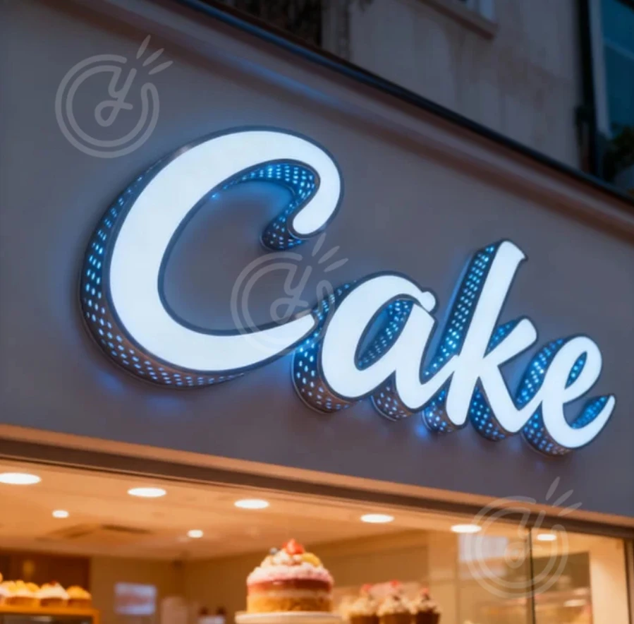 في الهواء الطلق مخصص ضوء علامة الأعمال الاكريليك شعار شركة النيون Led لافتة رسائل مع أضواء الإعلان علامات جدار المنزل المعدنية #4