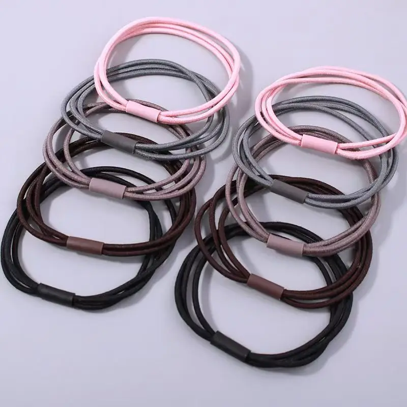 

3-in-1 High Elastic Basic Hair Ring For Women Simple Ponytail Bun Head Small Rubber Band Small Fresh Head Rope For Women