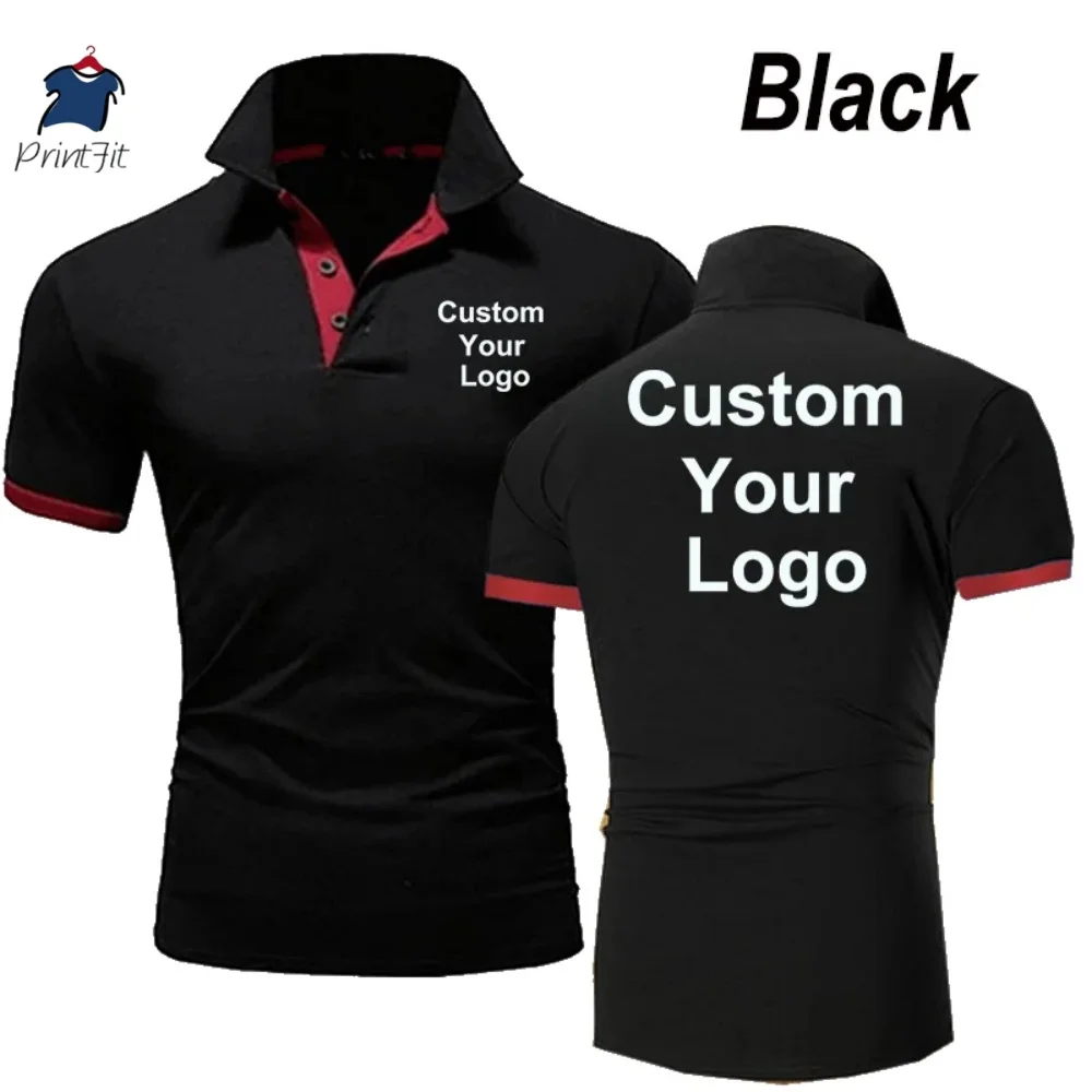 الصيف مخصص شعارك الرجال بولو تي شيرت سليم صالح الرجال عادية تي شيرت بلايز رياضية شخصية الطباعة قميص بولو تي شيرت للرجل #4