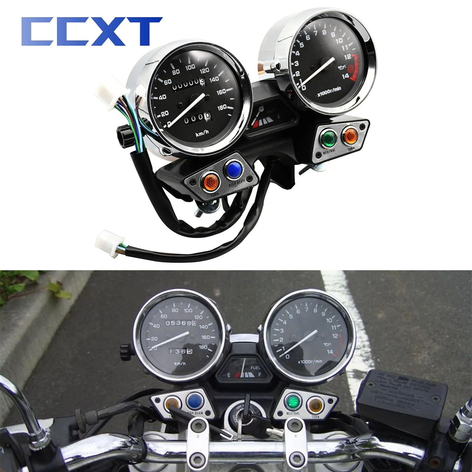 

Motorcycle Instrument Assembly Gauges Meter Cluster Speedometer Odometer Tachometer For YAMAHA XJR400 (4HM) XJR 400 1995-1997