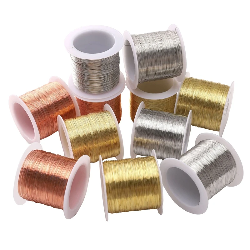 1 Roll Copper Beads Wire 0.3mm 0.4mm Gold Color Beading Cord Line Strings For DIY Jewelry Making Bracelet Necklace Accessories