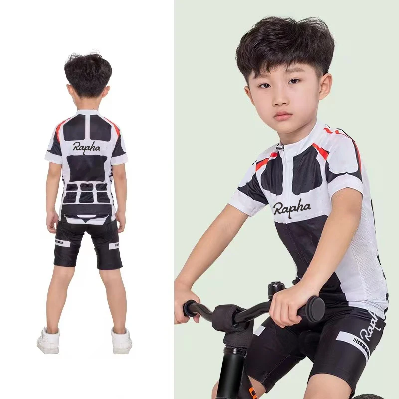 Children\'s cycling clothes, boys\' sportswear, girls\' cycling sets, comfortable and breathable children\'s cycling equipment