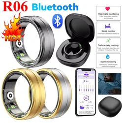 R06 Smart Ring Heart Rate And Blood Oxygen Monitor IP68 & 5ATM Waterproof Multi-Sport Mode Fitness Tracking Sport For Wemon/Men