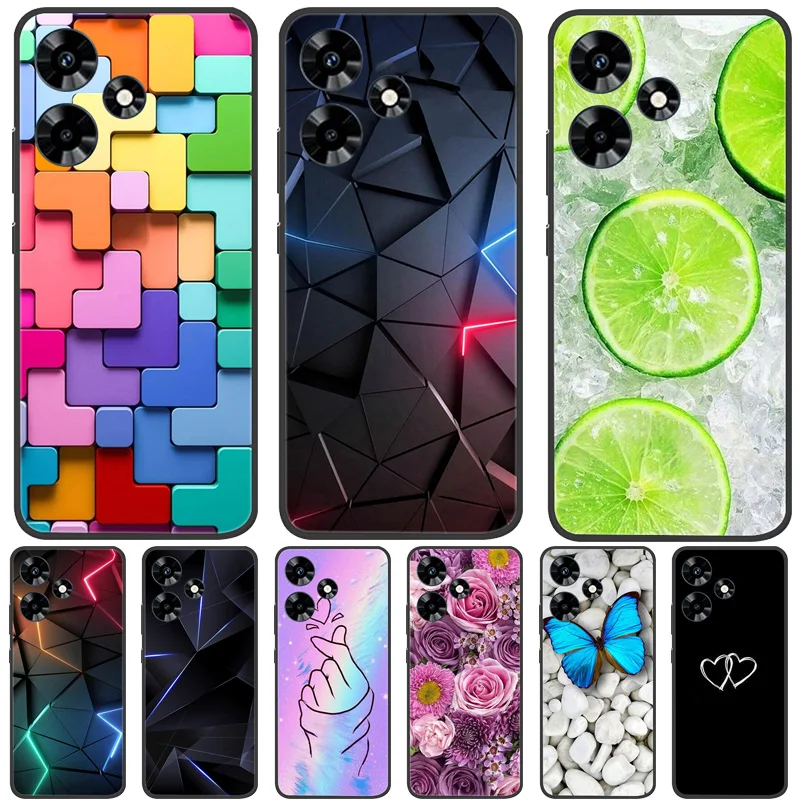 For Infinix Hot 30 Case Soft Black Silicone Bumper Butterfly Phone Cover for Infinix Hot 30 X6831 Cases Hot30 Fundas Coque