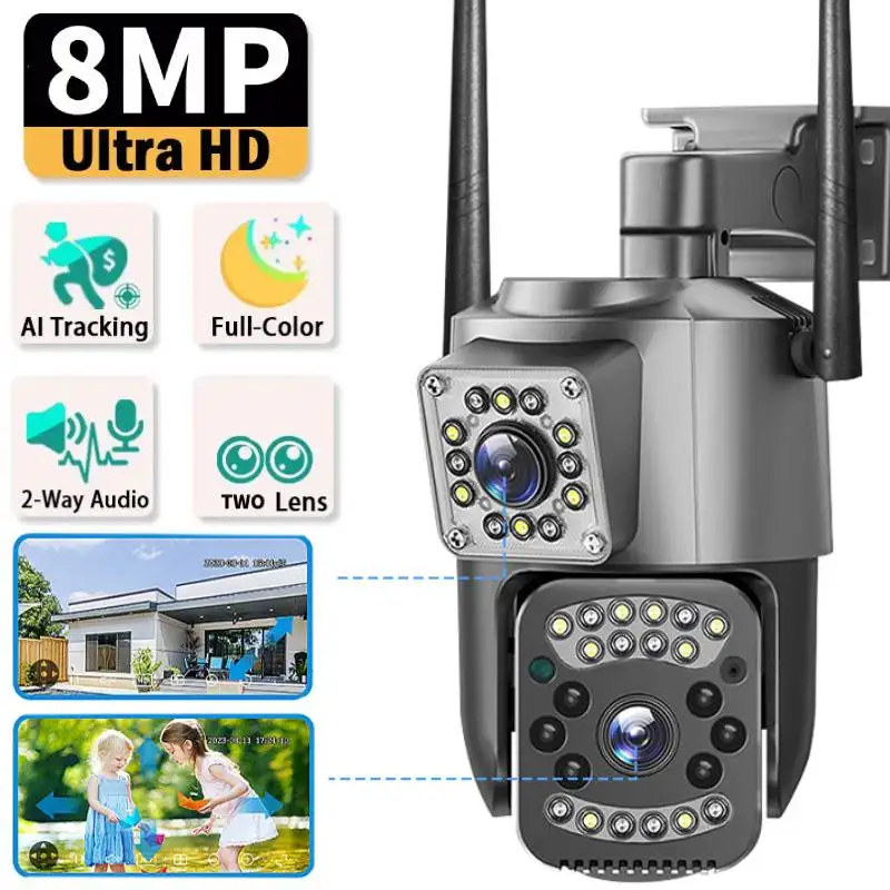 camera cctv de vigilancia sem fio com lente dupla ai human detect protecao de seguranca ao ar livre hd wifi ip hd 4k 8mp 10x zoom 8mp 01