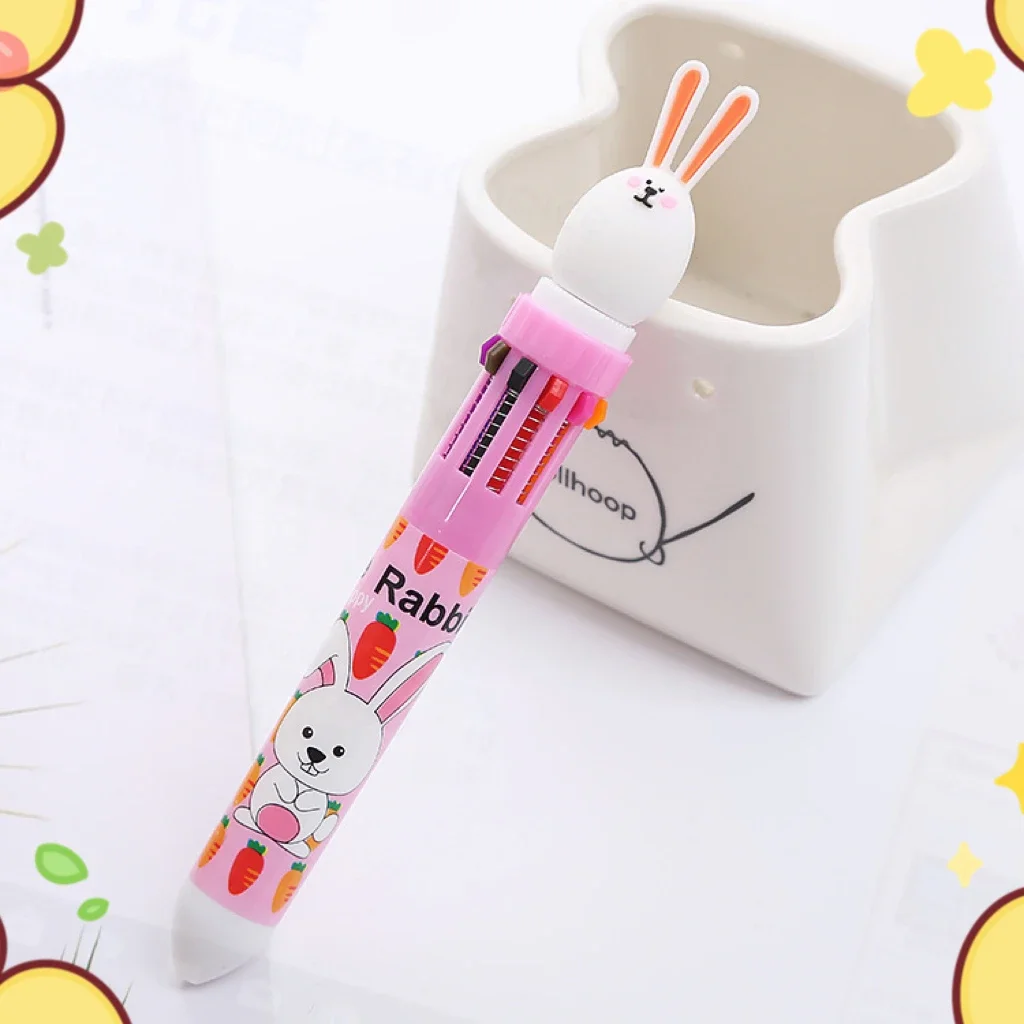 20 Pcs/set 10 Colors Creative Rabbit Ballpoint Pens School Supplies Kawaii Stationery Back To School