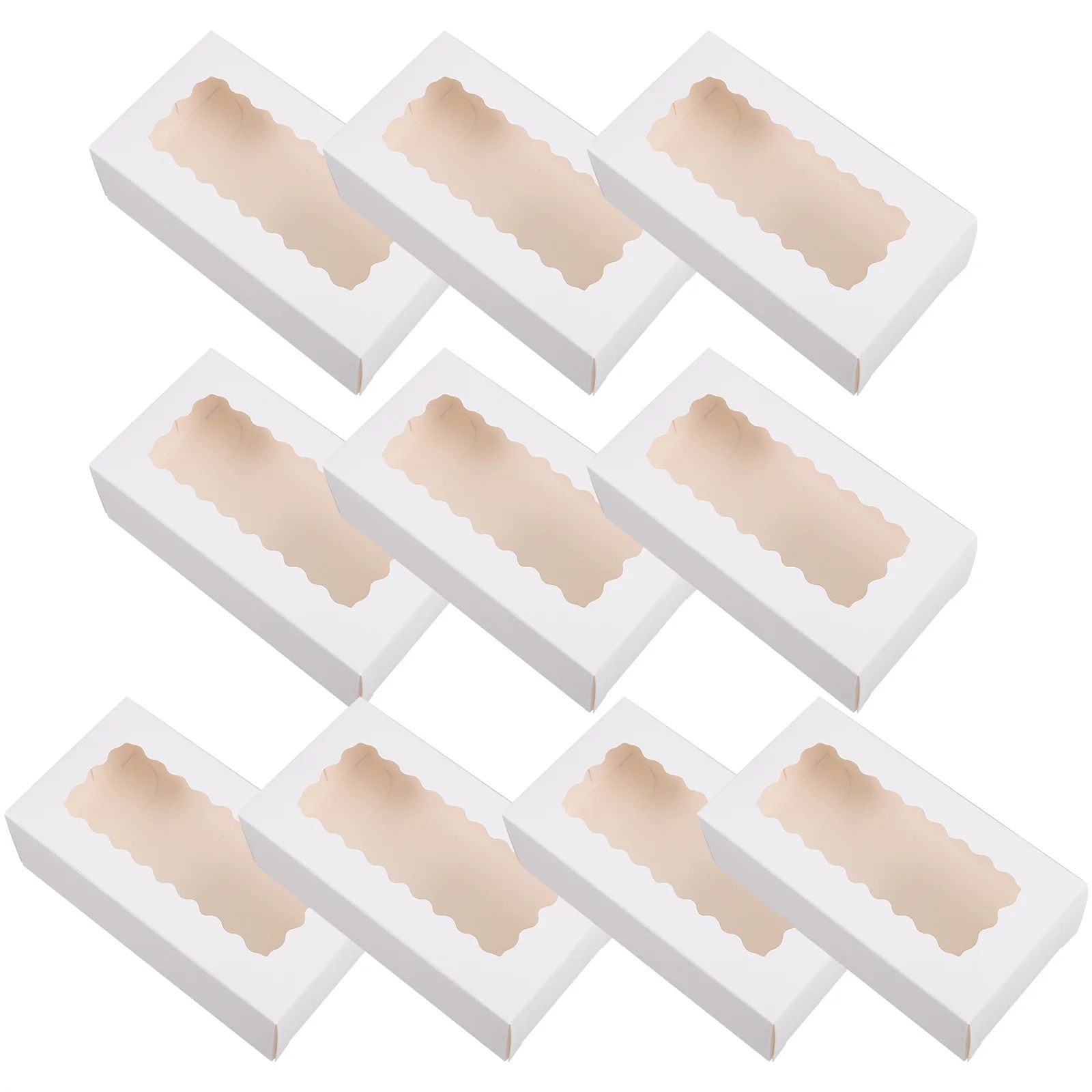 10Pcs White Card Paper Cupcake Boxes Elegant Muffin Packaging for Wedding Party Mini Pastry Cake Pop Favor Treat Box