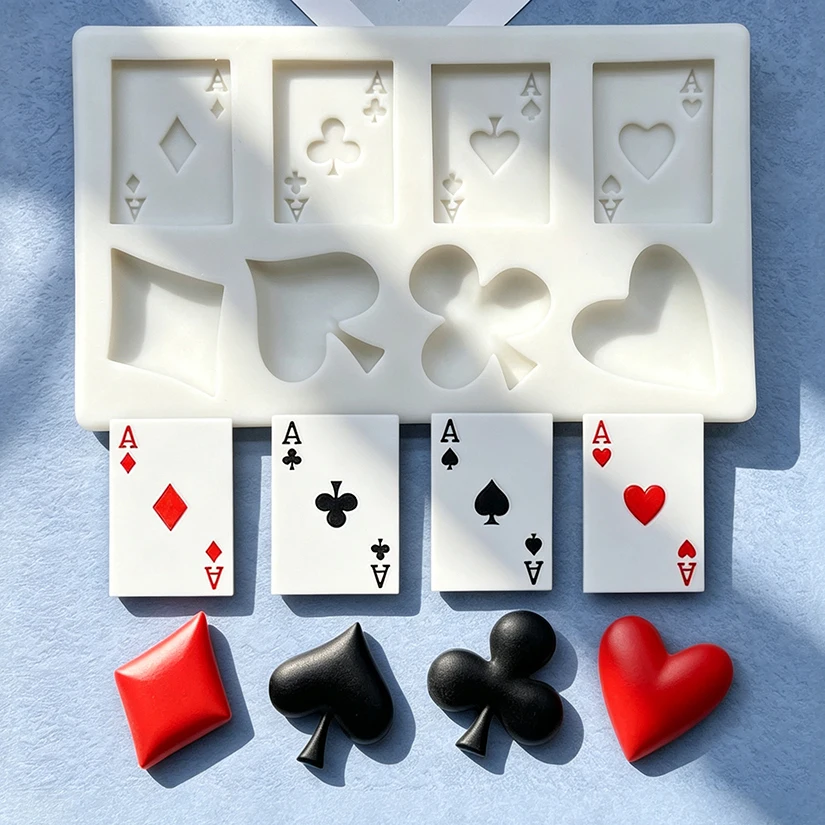 Poker Silicone Sugarcraft Mold Resin Tools Cupcake Baking Mould Fondant Cake Decorating Tools