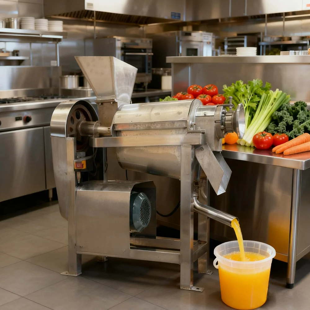Industrial small cold-pressed fruit orange, lemon, vegetable spiral mango juicer production line, machine for making juice