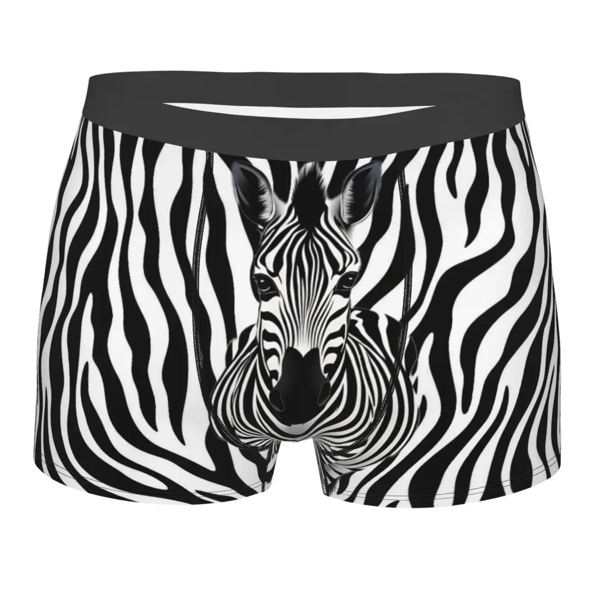 Zebra Skin Texture Valentine'S Day Underwear Men Birthday Gift For Husband Boxer Briefs Shorts Panties Breathable Underpants