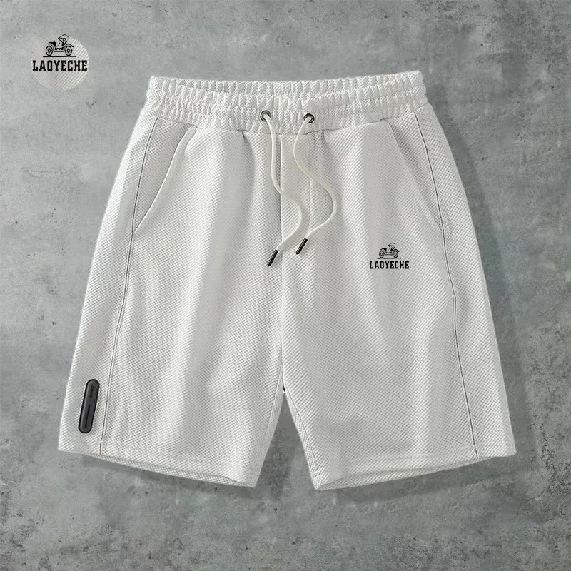 New High quality summer running shorts men\'s casual jogging shorts embroidered drawstring loose dry fitness shorts casual shorts