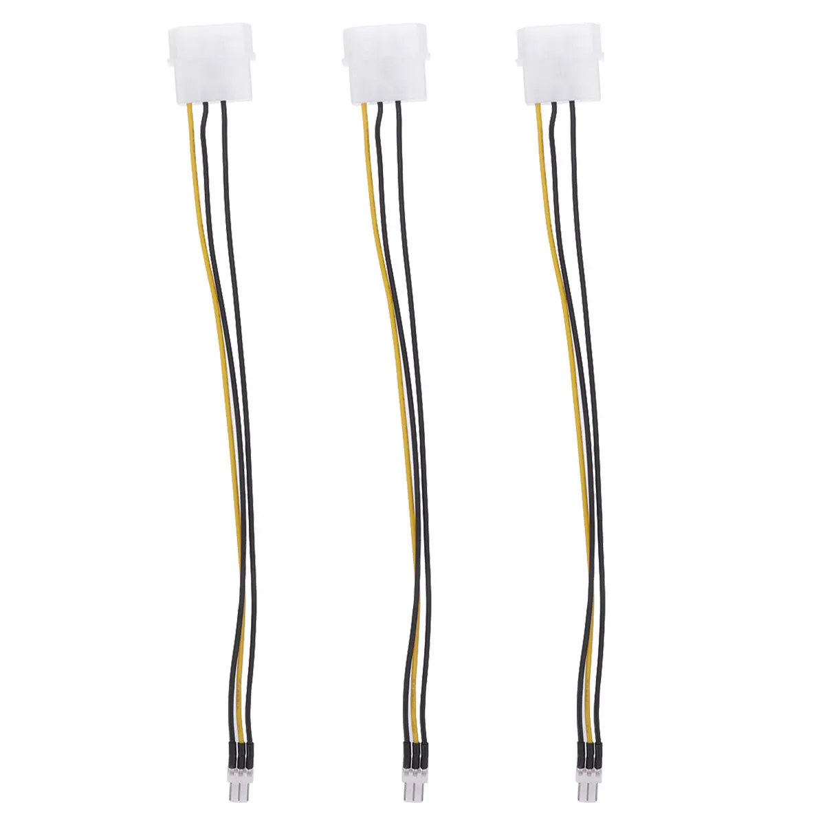 3Pcs to 3Pin Fan Splitter Cable Robust Adapter Cable for CPU Case Fans Tachometer Monitoring Long Lifespan