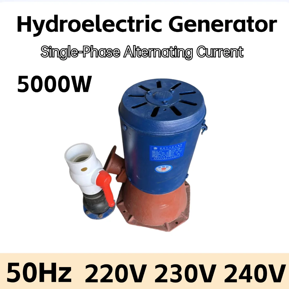 5KW 6KW 8KW Hydraulic Generator Water Turbine 220V 230V 240V Single Phase AC Hydro Generator for Home Use