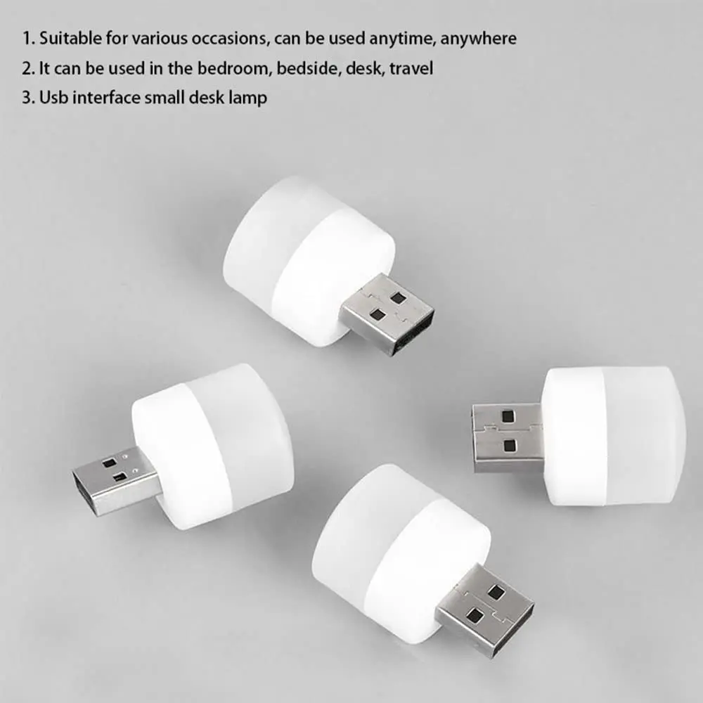 مصباح ليلي USB صغير محمول لحماية العين مصباح قراءة LED مصابيح قابس USB مصباح للكمبيوتر والكمبيوتر المحمول Powerbank USB ضوء