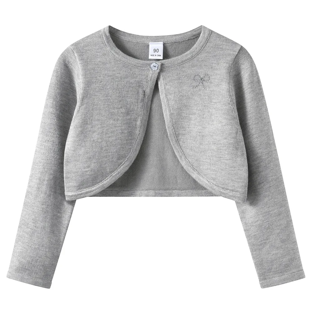 new delivery Long sleeve knitwear cardigan sweater young girl shawl 100%viscose spring  autumn coat bow clothes 90-160 2-12y