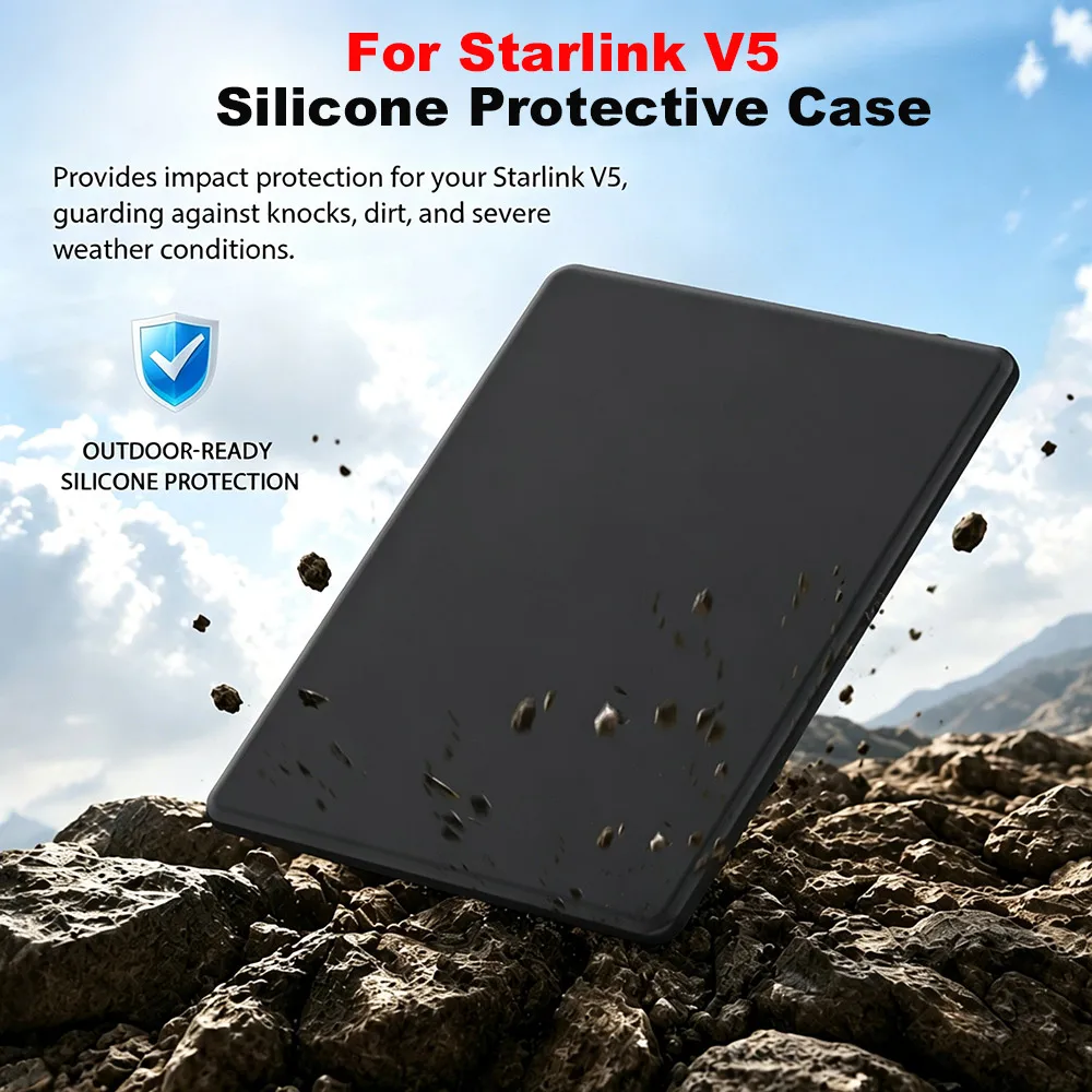 For Starlink V5 Silicone Protective Case Heat Dissipation UV&Waterproof Anti-Impact Full Coverage for Star Link V5 Shell