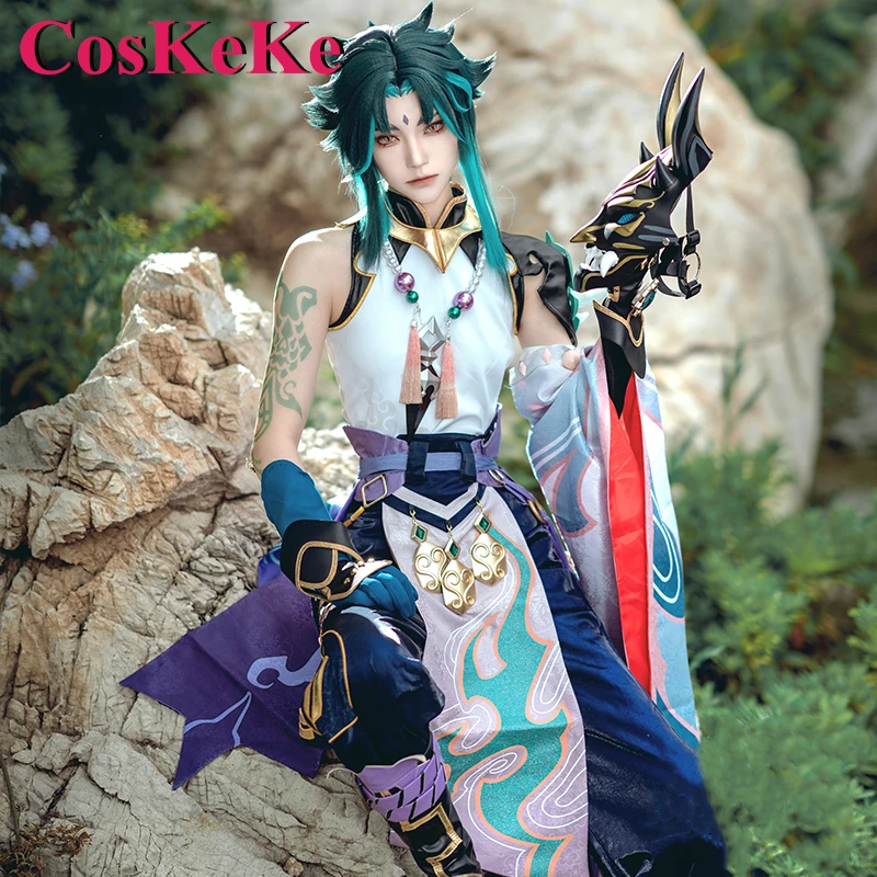 

CosKeke Xiao Cosplay Costume Hot Game Genshin Impact Fashion Handsome Combat Uniform Men Halloween Party Role Play Clothing