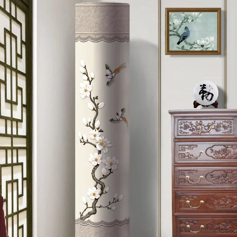 

Geliher-funda cilíndrica vertical para aire acondicionado, cubierta de armario antipolvo, tela